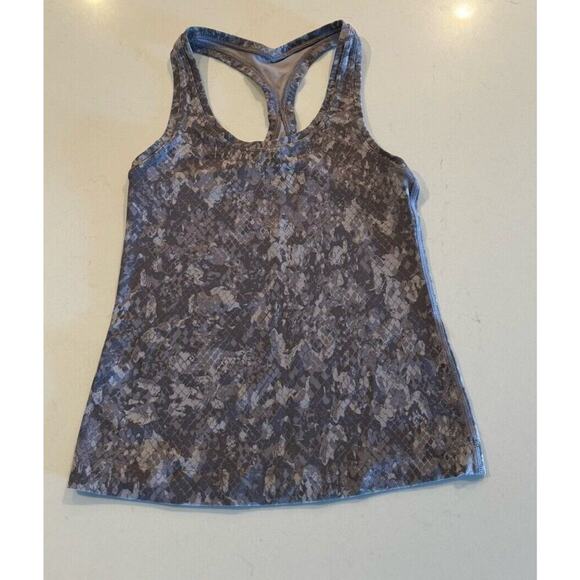 Lululemon Cool Raceback Tank Top Shorter Length Hideaway Camo Print Gym Workout - Picture 1 of 5